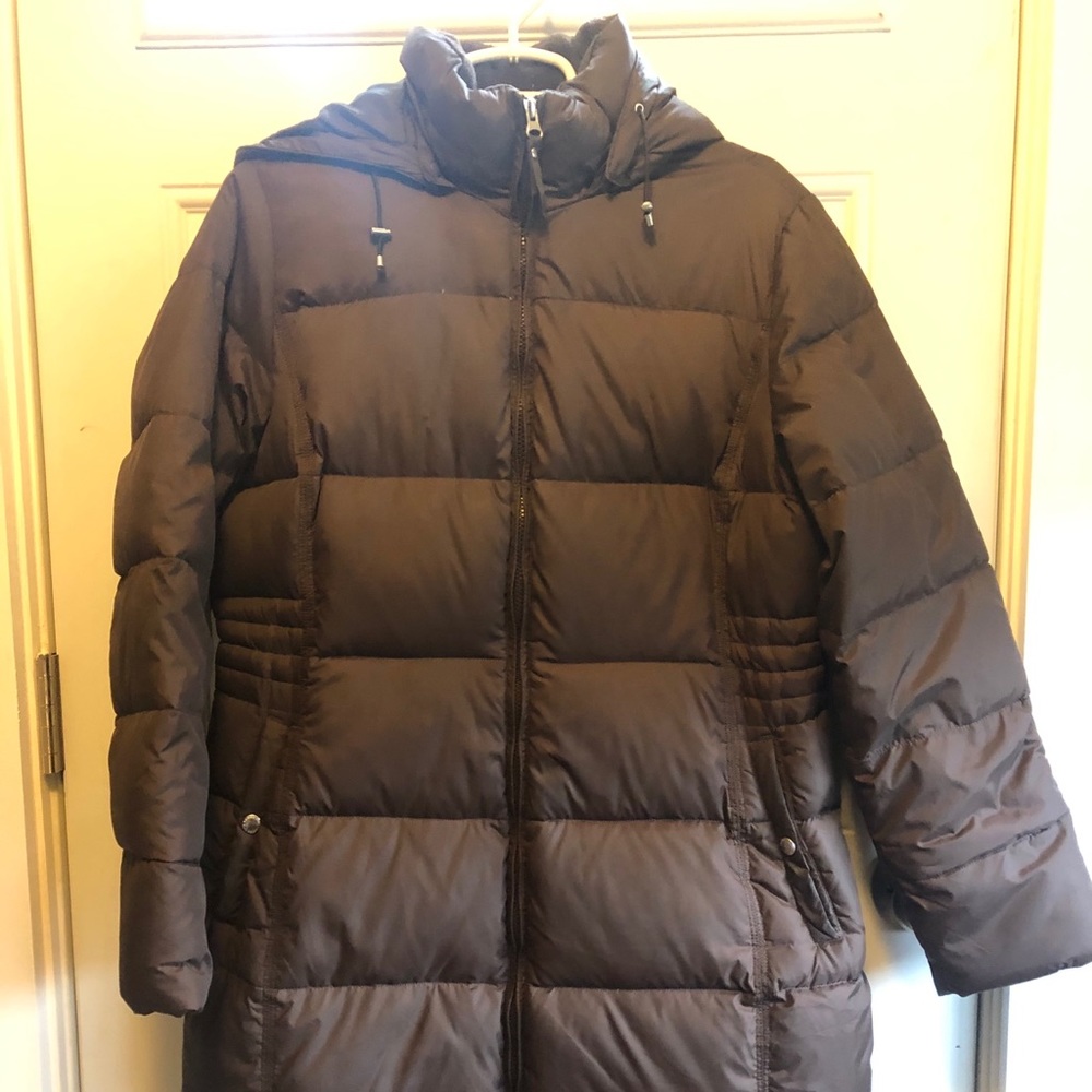 Lands’ End Long Down Coat with Hood